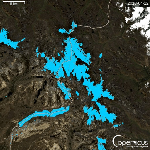 Reduction of the glacier in the&nbsp;Andes